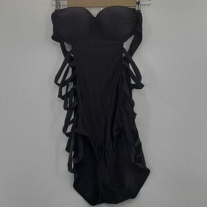 3 For$20 Black Strapless Bathing suit w/ Peekaboo Side size: L